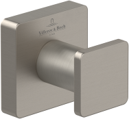 Villeroy & Boch Elements Striking Single Towel/Robe Hook - Matt Brushed Nickel