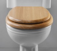 Silverdale Light Oak Chrome Hinge Toilet Seat - Stock Clearance