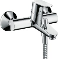 Hansgrohe Focus Single Lever Manual Bath Mixer for Exposed Installation with 2 Flow Rates - Chrome