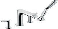 Hansgrohe Metris 4-Hole Rim-Mounted Bath Mixer - Chrome