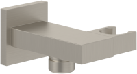 Villeroy & Boch Universal Square Combined Wall Outlet & Hand Shower Holder - Matt Brushed Nickel