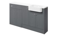 Purity Collection Belinda 1542mm Basin Toilet & 1 Door Unit Pack (RH) - Grey Ash