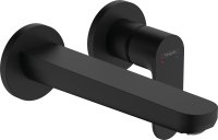 Hansgrohe Rebris S Single Lever Basin Mixer for Concealed Installation Wall-Mounted with Spout 20cm - Matt Black