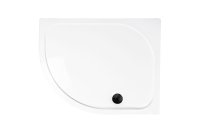 Coram 1000 x 800mm Offset Quadrant Stone Resin Left Hand Shower Tray - White