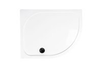 Coram 1000 x 800mm Offset Quadrant Stone Resin Right Hand Shower Tray - White