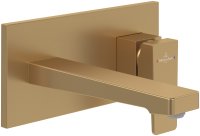 Villeroy & Boch Architectura Square Wall Mounted Single Lever Basin Mixer - Brushed Gold