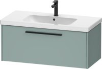 Duravit D-Code 984mm x 460mm 1 Drawer Wall Hung Vanity Unit w/ Black Handle - Fjord Green