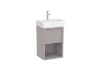 Roca Tura 450mm Compact Vanity Unit with One Drawer, Bottom Shelf and 1 Tap Hole Basin - Light Noble Grey