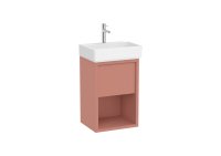 Roca Tura 450mm Compact Vanity Unit with One Drawer, Bottom Shelf and 1 Tap Hole Basin - Light Terracota