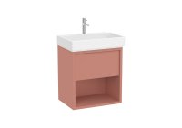Roca Tura 600mm Vanity Unit with One Drawer, Bottom Shelf and 1 Tap Hole Basin - Light Terracota