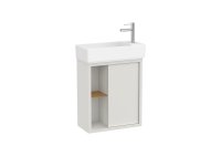 Roca Tura 550mm Compact Vanity Unit with One Drawer, Side Shelf and Basin - Off White