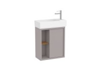 Roca Tura 550mm Compact Vanity Unit with One Drawer, Side Shelf and Basin - Light Noble Grey
