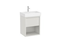 Roca Tura 550mm Vanity Unit with One Drawer, Bottom Shelf and 1 Tap Hole Basin - Off White