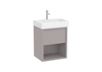 Roca Tura 550mm Vanity Unit with One Drawer, Bottom Shelf and 1 Tap Hole Basin - Light Noble Grey