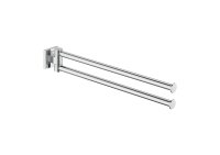 Roca Hotels Square 400mm Double Swivel Towel Rail - Chrome