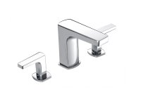 Roca Escuadra Deck-Mounted Basin Mixer with Pop-Up Waste - Chrome