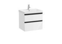 Roca Domi 600mm Two Drawer Vanity Unit with Basin - Gloss White