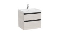 Roca Domi 600mm Two Drawer Vanity Unit with Basin - Nordic Ash