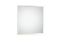 Roca Romea 800mm Mirror with Wooden Frame - White Satin