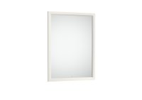 Roca Romea 600mm Mirror with Wooden Frame - White Satin