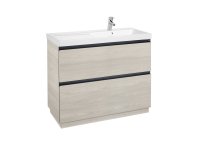 Roca Lander 1000mm 2 Drawer Vanity Unit & Right Hand Basin - Nordic Ash