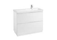 Roca Lander 1000mm 2 Drawer Vanity Unit & Right Hand Basin - Gloss White