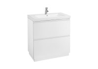 Roca Lander 800mm 2 Drawer Vanity Unit & Basin - Gloss White