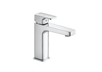 Roca L90 Compact Medium Height Smooth Body Basin Mixer with Pop-Up Waste - Chrome