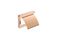 Roca Tempo Toilet Roll Holder with Cover - Rose Gold