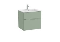 Roca Victoria-N 600mm Vanity Unit with Two Drawers & Basin - Sage Green