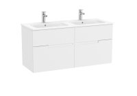 Roca Victoria-N 1200mm Vanity Unit with Four Drawers & Double Basin - Matt White