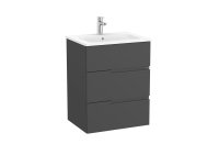 Roca Victoria-N 600mm Vanity Unit with Three Drawers & Basin - Onyx