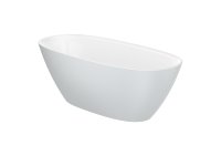 Roca Ariane 1650mm Stonex Oval Bath with Click-Clack Waste - Pearl