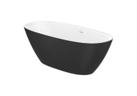 Roca Ariane 1650mm Stonex Oval Bath with Click-Clack Waste - Black