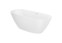 Roca Ariane 1800mm Freestanding Stonex Oval Bath with Drain - White