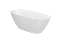 Roca Ariane 1800mm Freestanding Stonex Oval Bath with Drain - Pearl