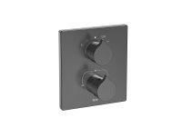 Roca Insignia Built-In Thermostatic Bath-Shower Mixer with Automatic Diverter & 2 Outlets - Brushed Titanium Black