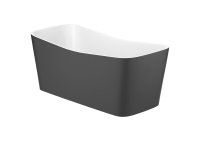 Roca Maui 1550mm Rectangular Freestanding Bath with Click-Clack Waste - Onyx