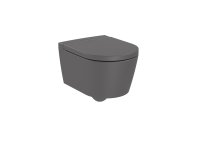 Roca Inspira Compact Round Wall-Hung Rimless Toilet - Onyx