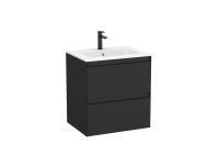 Roca Tenue 600mm 2 Drawer Vanity Unit & Basin - Matt Black