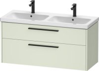 Duravit D-Code 1184mm x 460mm 2 Drawer Wall Hung Vanity Unit w/ Black Handle - Pale Green