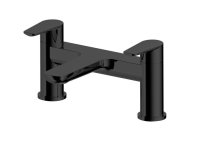 The White Space Stride Deck Mounted Bath Filler - Matt Black