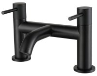 The White Space Pin Lux Deck Mounted Bath Filler - Matt Black