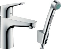 Hansgrohe Focus Single Lever Basin Mixer 100 with Bidet Spray & Shower Hose 160cm