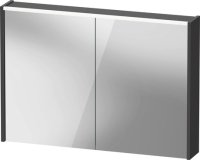 Duravit D-Code 1000mm x 700mm Illuminated 2 Door Mirror Cabinet - Matt Graphite