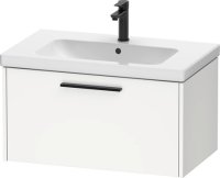 Duravit D-Code 784mm x 460mm 1 Drawer Wall Hung Vanity Unit w/ Black Handle Matt White