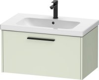 Duravit D-Code 784mm x 460mm 1 Drawer Wall Hung Vanity Unit w/ Black Handle - Pale Green