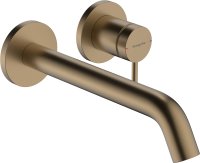 Hansgrohe Tecturis S Single Lever Basin Mixer for Concealed Installation Wall-Mounted Ecosmart+ with Spout 22,5cm - Brushed Bronze