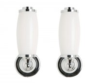 Burlington Bathrooms Round Base Frosted Tube Glass Shade (Pair) - Stock Clearance