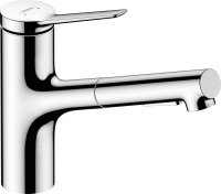 Hansgrohe Zesis M33 Single Lever Kitchen Mixer 150, Pull-Out Spray, 2jet - Chrome